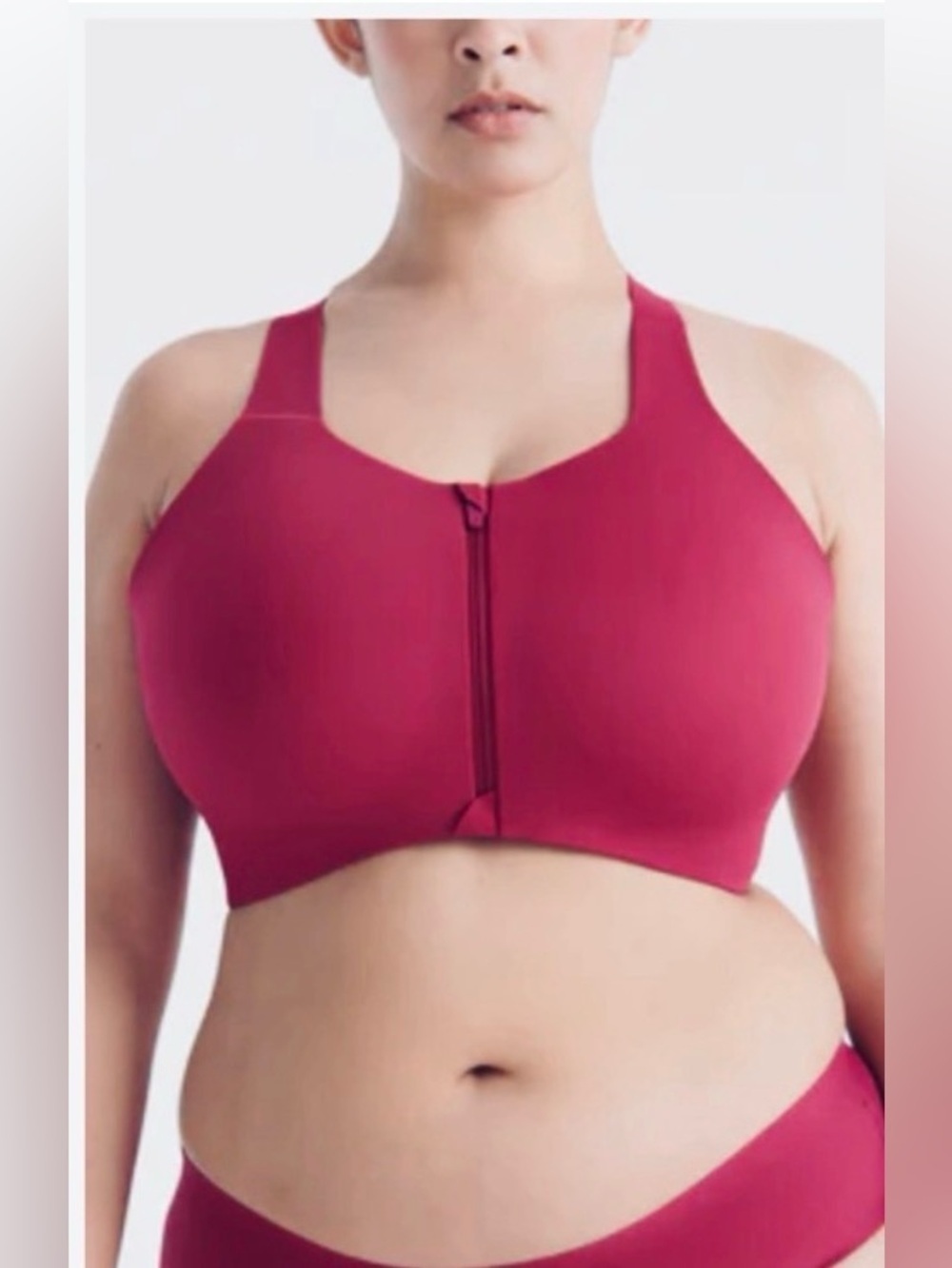 Knix Sports Bra Catalyst Front-Zip Cross Back Sports Deep Berry Magenta